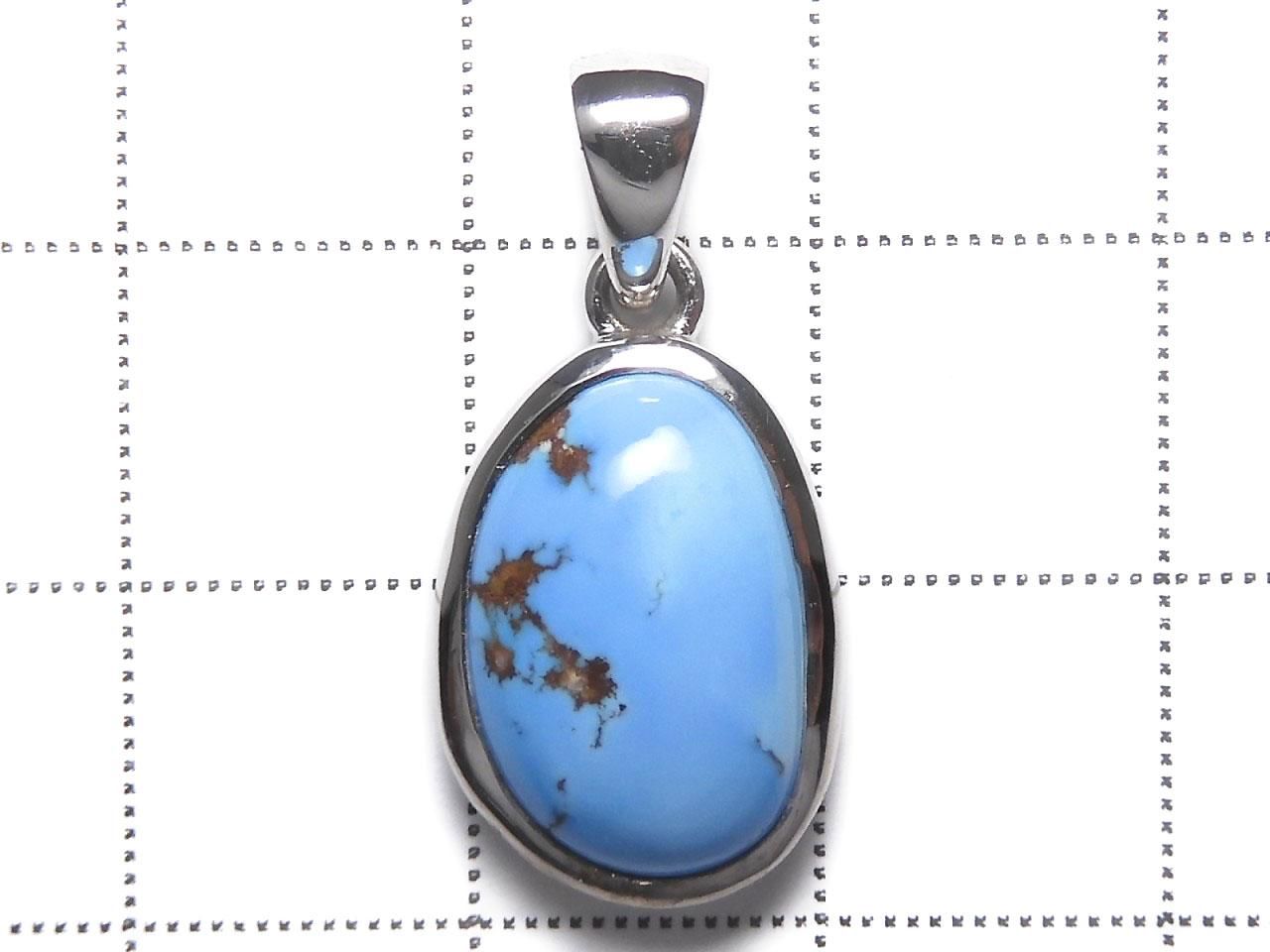Kazakhstan Golden Hill Turquoise Pendant Silver925 NO.13 [One of a kind]