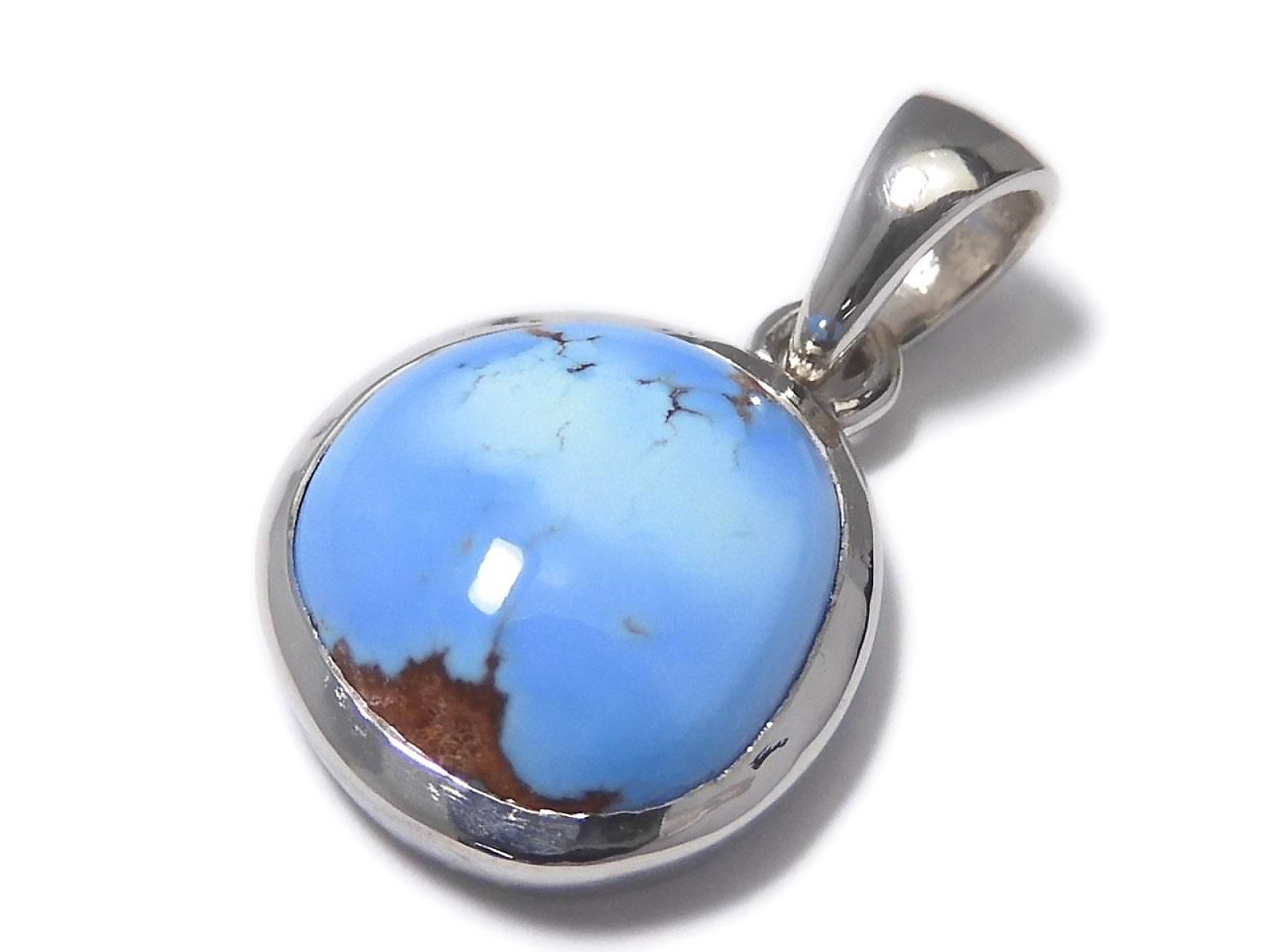 Kazakhstan Golden Hill Turquoise Pendant Silver925 NO.14 [One of a kind]