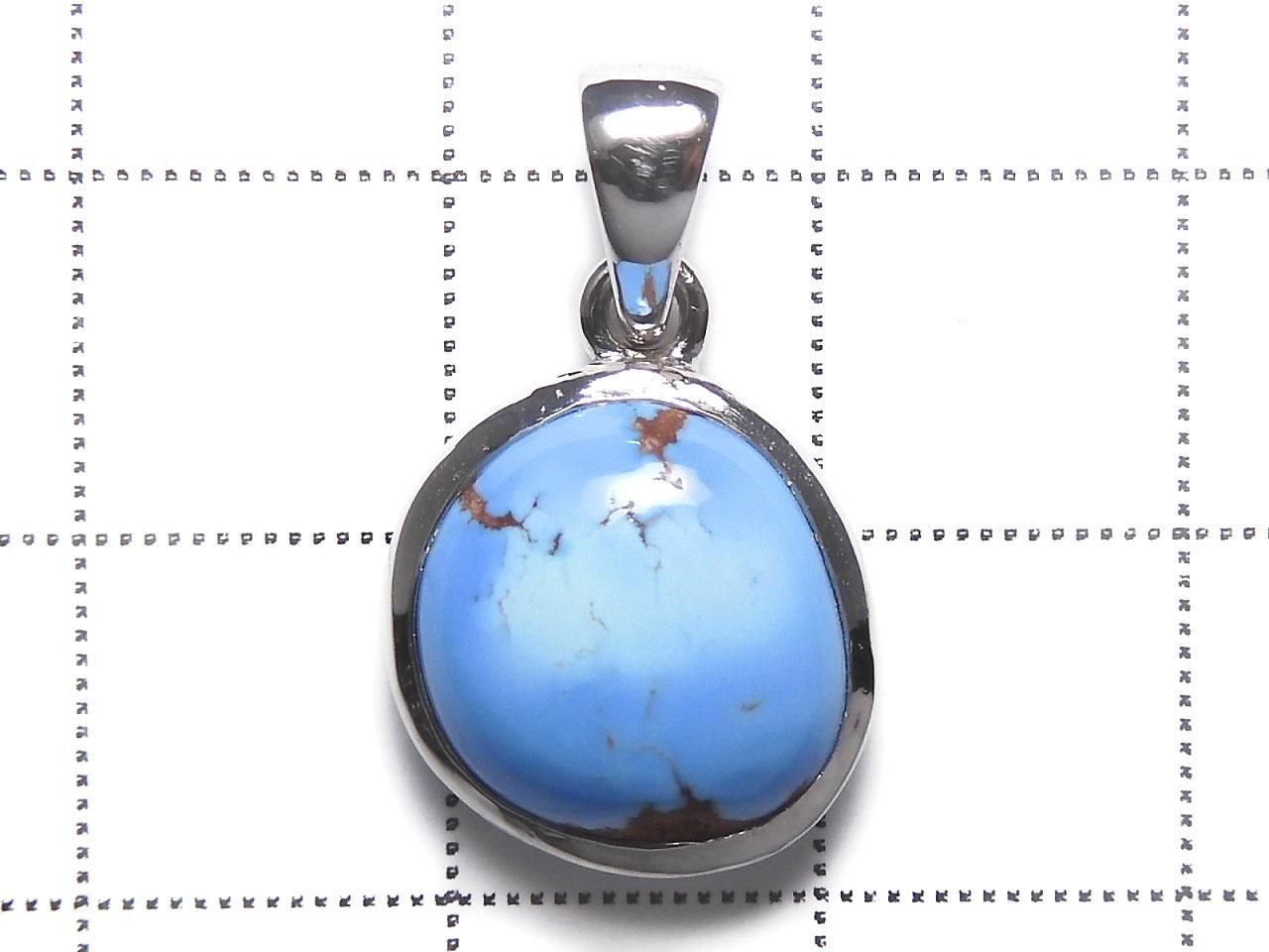 Kazakhstan Golden Hill Turquoise Pendant Silver925 NO.14 [One of a kind]