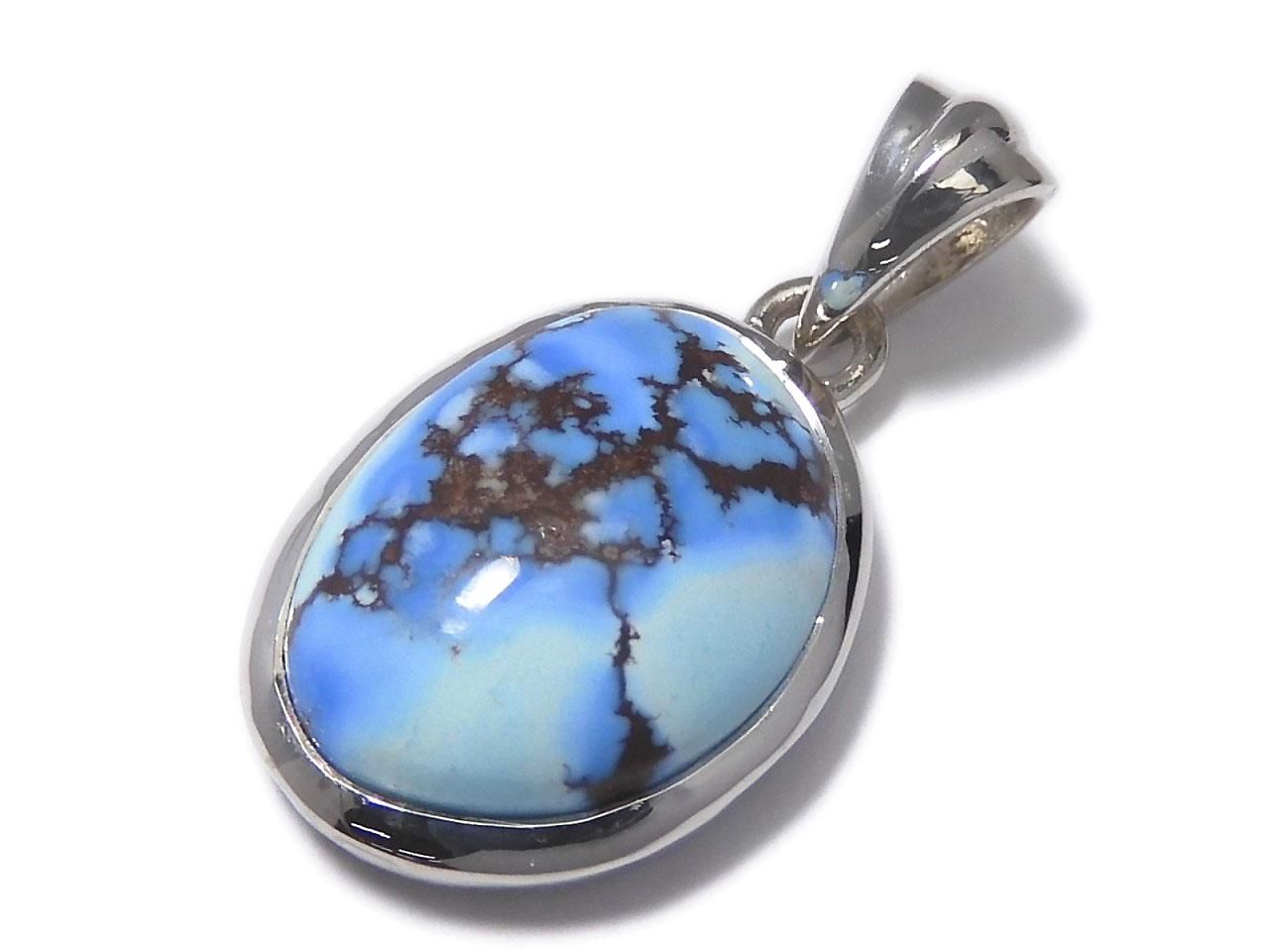 Kazakhstan Golden Hill Turquoise Pendant Silver925 NO.15 [One of a kind]