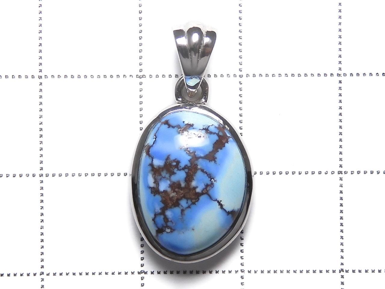 Kazakhstan Golden Hill Turquoise Pendant Silver925 NO.15 [One of a kind]