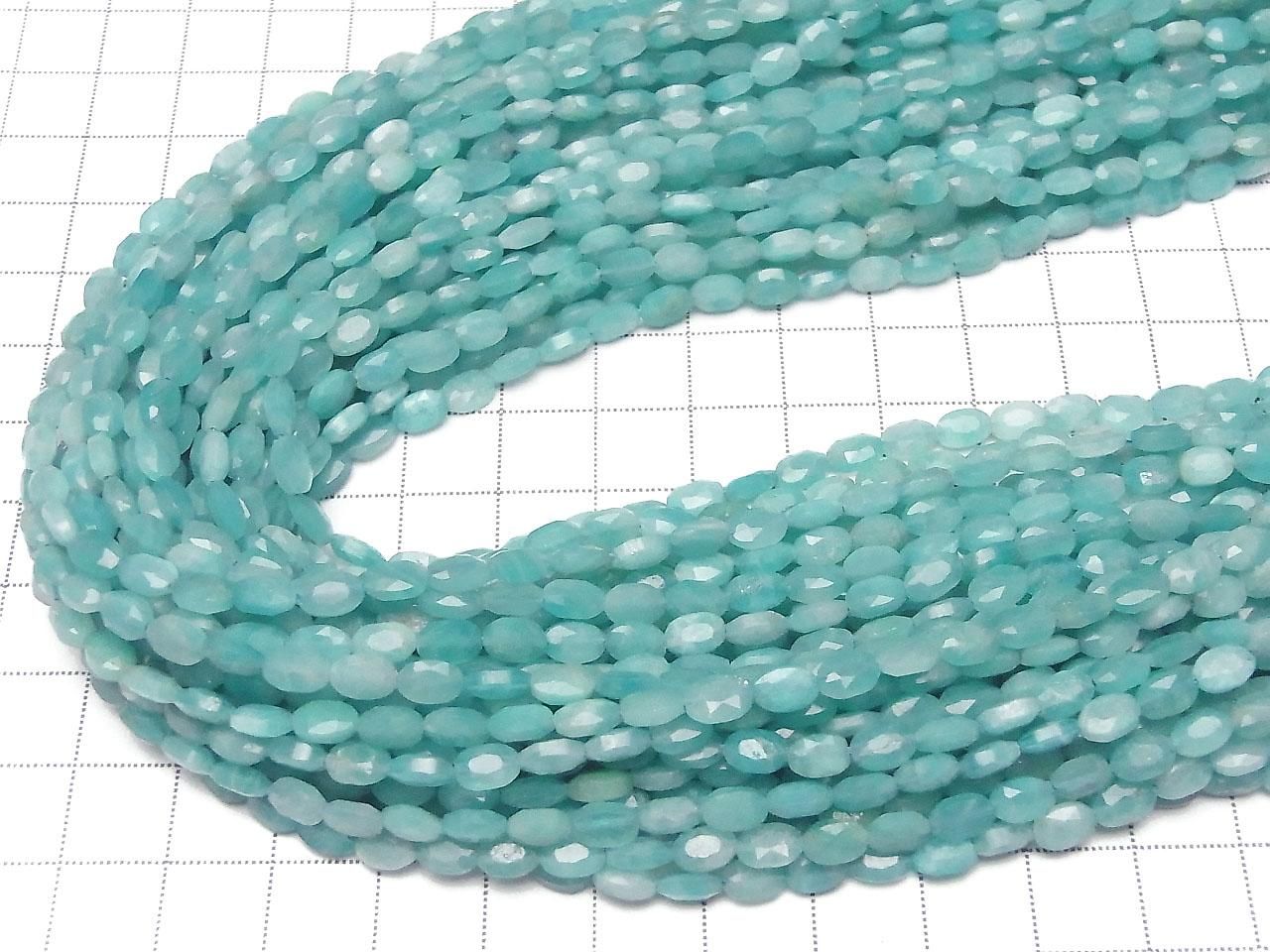 Amazonite AA+ Faceted Oval 6x4mm half or 1strand beads (aprx.15inch/36cm)High Quality!