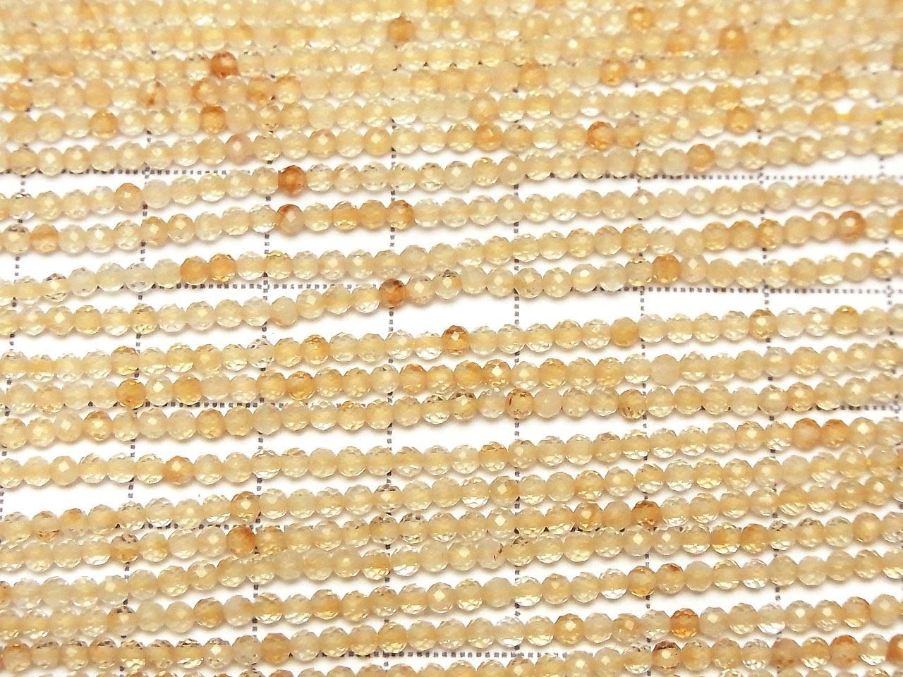 Crystal x Citrine AA++ Faceted Round 2mm 1strand beads (approx. 15 inches/37 cm) High Quality!