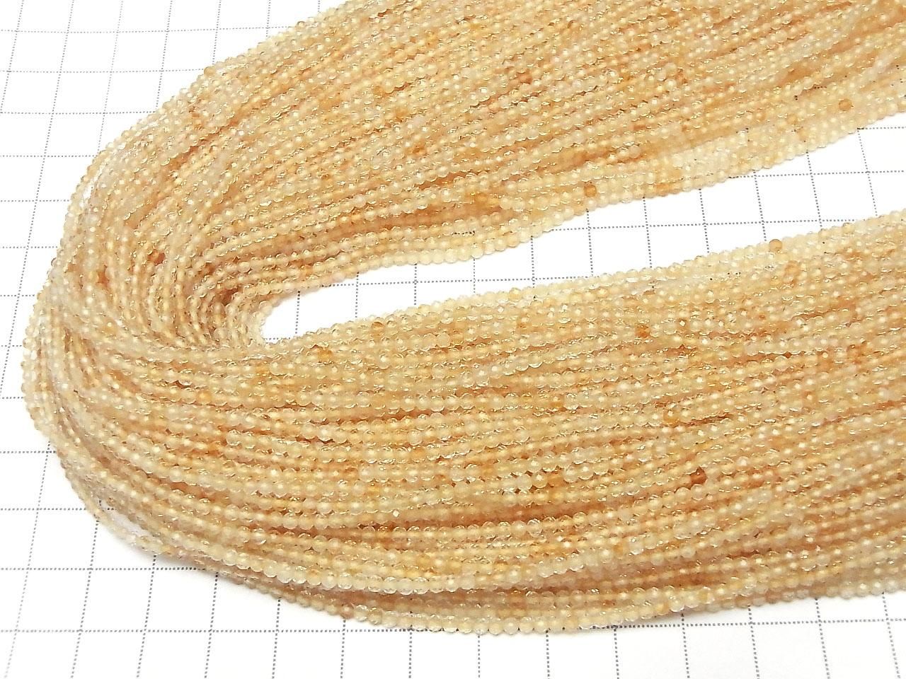 Crystal x Citrine AA++ Faceted Round 2mm 1strand beads (approx. 15 inches/37 cm) High Quality!