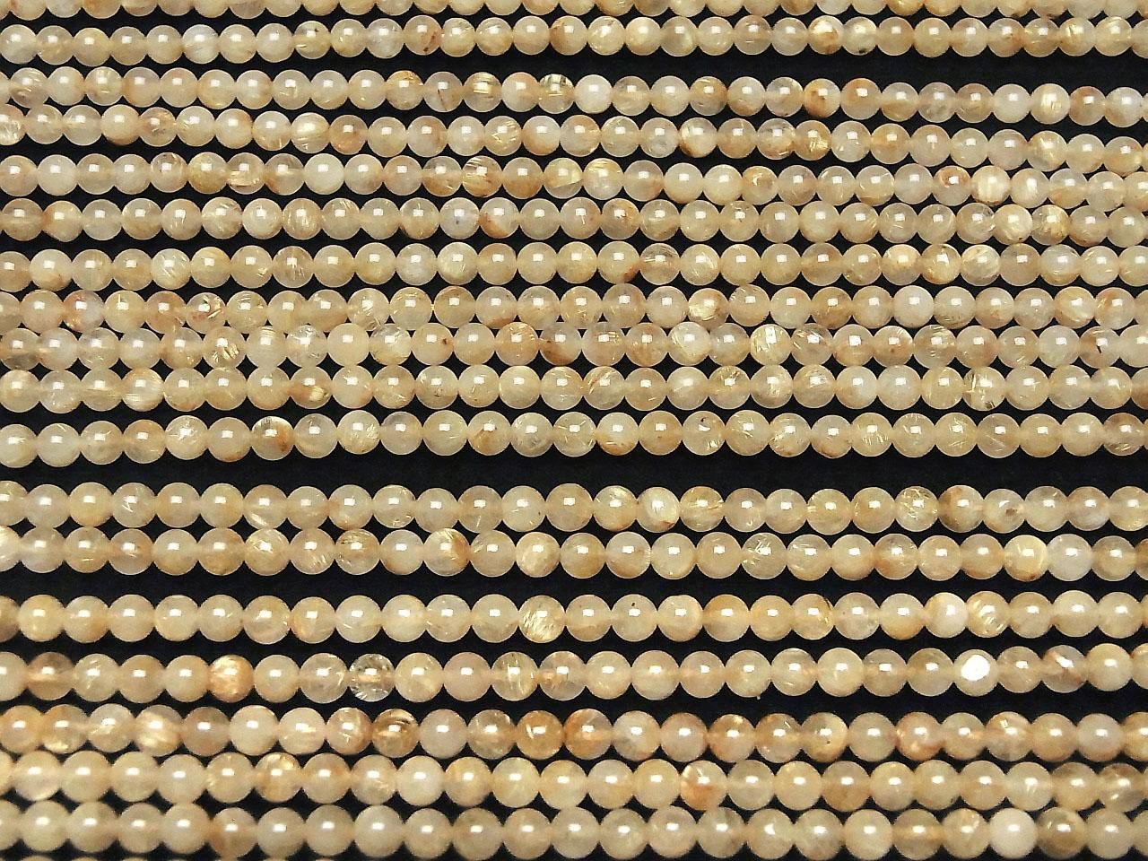 Rutilated Quartz AA+ Round 4mm 1strand beads (aprx.15inch/37cm)