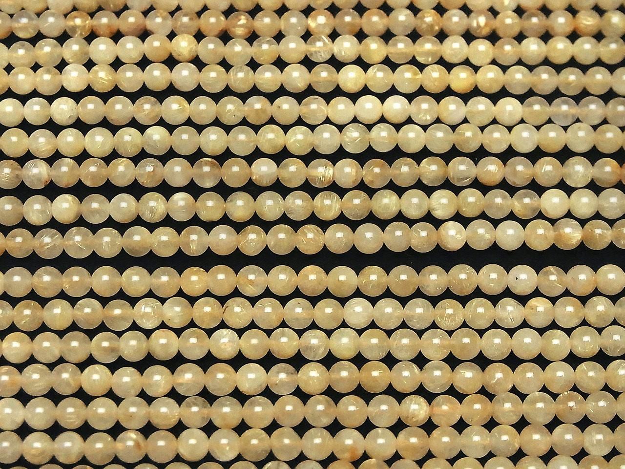 Rutilated Quartz AA+ Round 4mm 1strand beads (aprx.15inch/37cm)