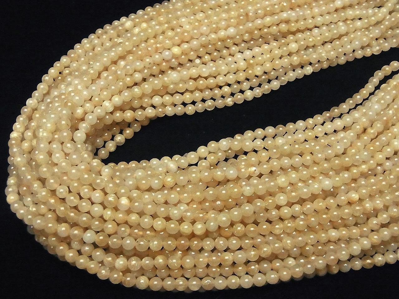 Rutilated Quartz AA+ Round 4mm 1strand beads (aprx.15inch/37cm)