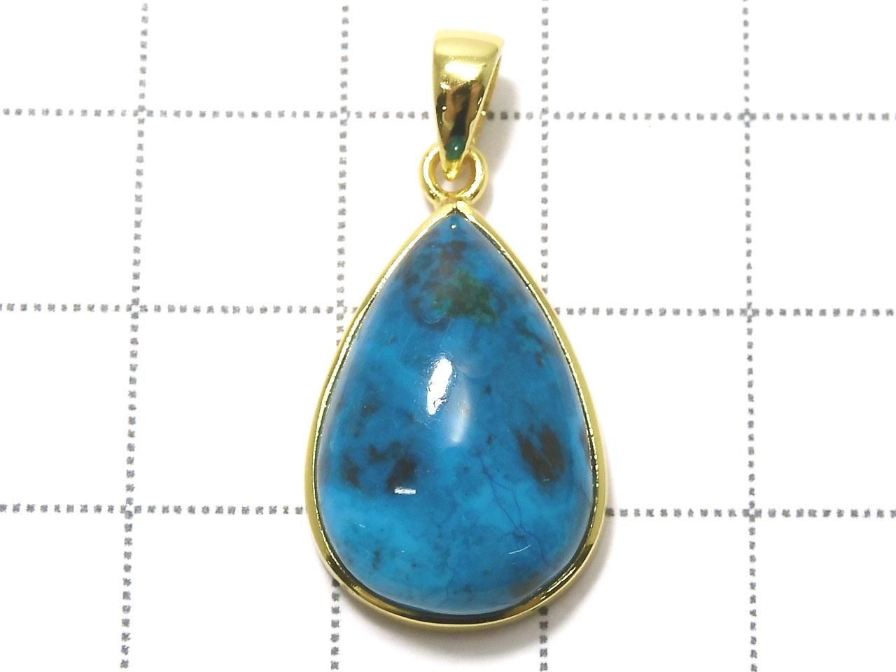Chrysocolla AAA Pendant 18KGP NO.142 [One of a kind]