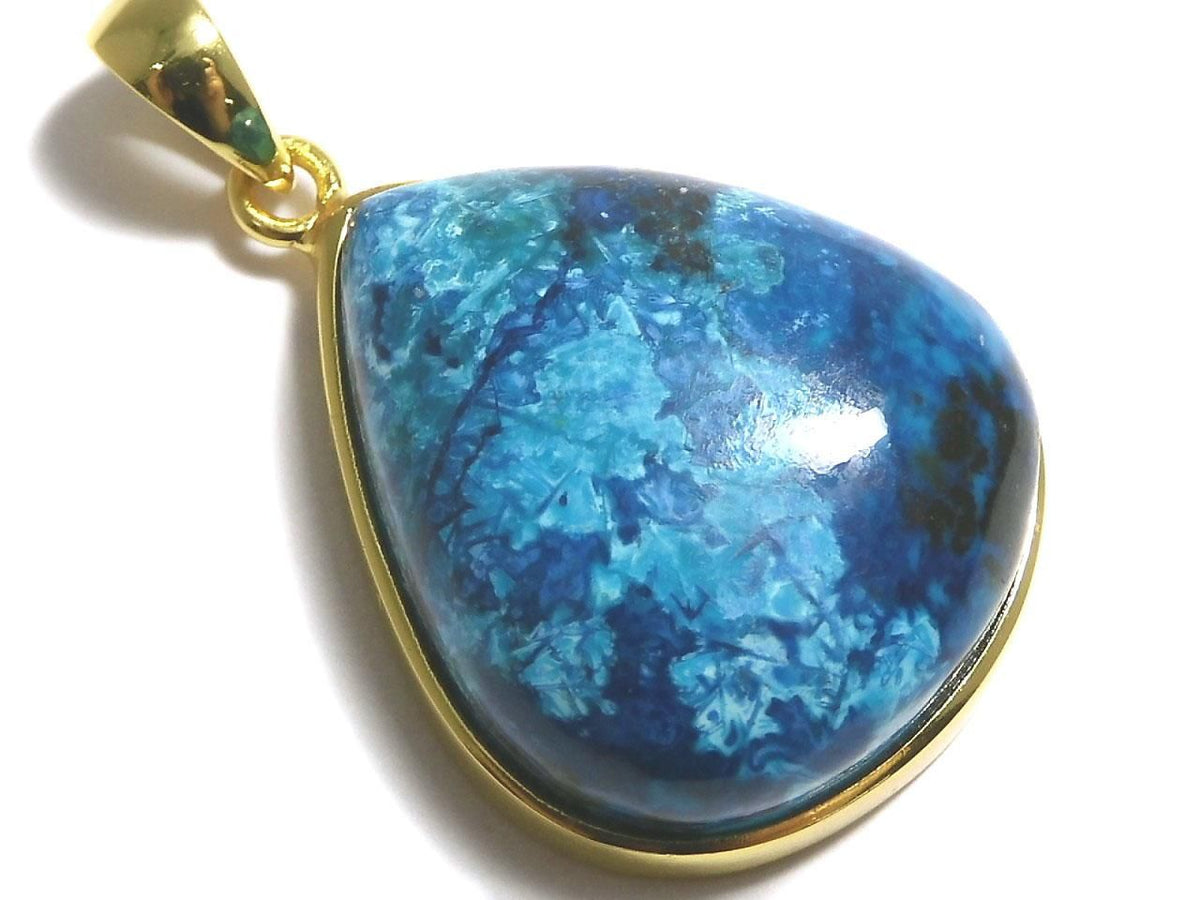Chrysocolla AAA Pendant 18KGP NO.145 [One of a kind]
