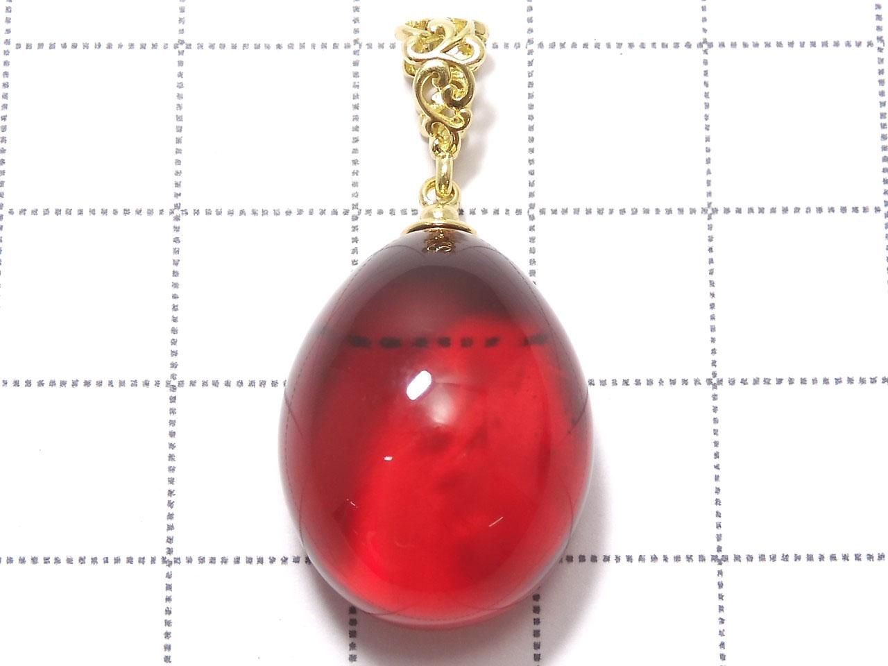 Amber Red Color Pendant 18KGP NO.14 [One of a kind]