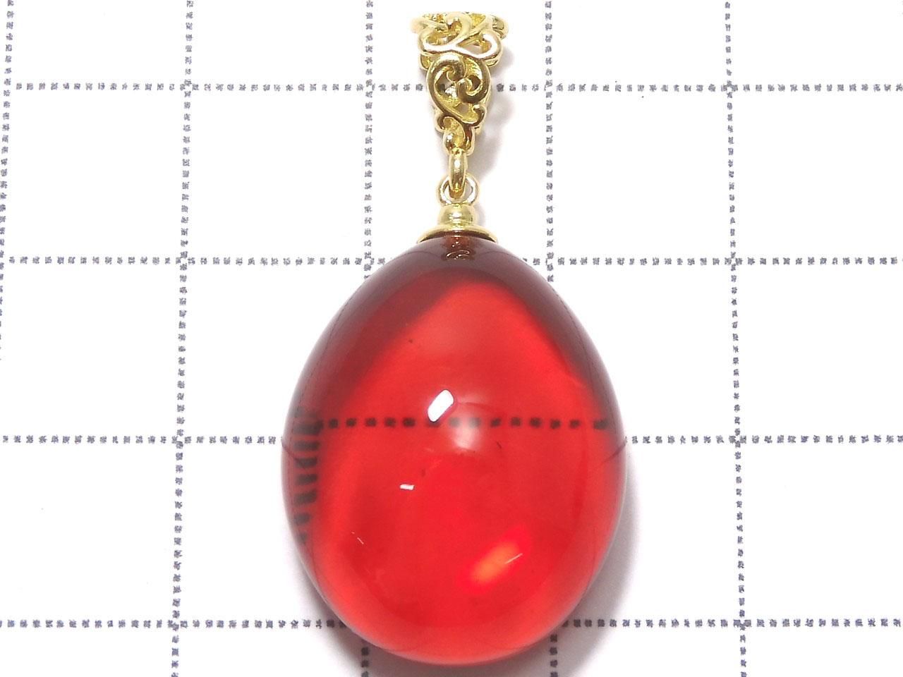 Amber Red Color Pendant 18KGP NO.18 [One of a kind]