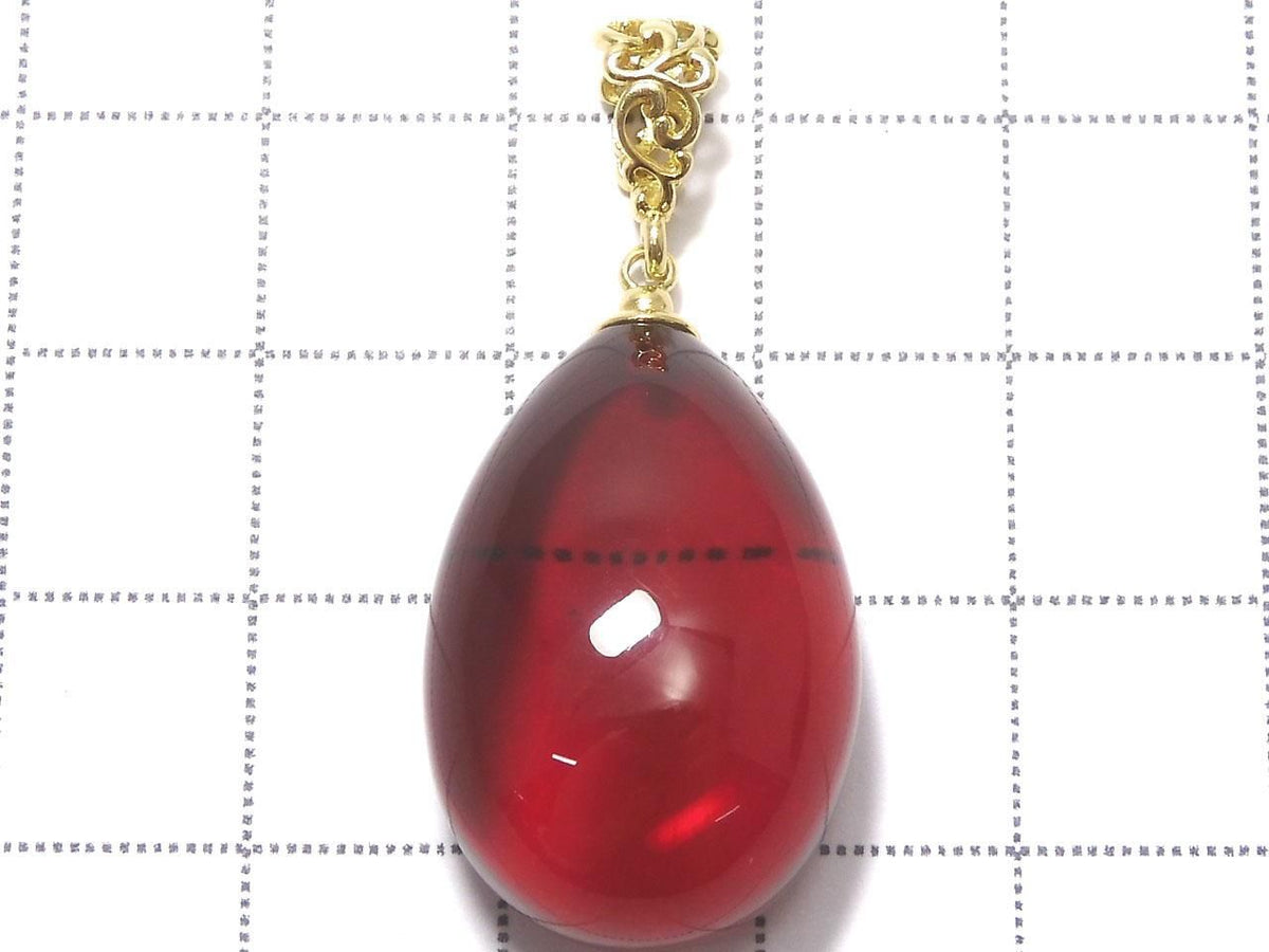 Amber Red Color Pendant 18KGP NO.19 [One of a kind]
