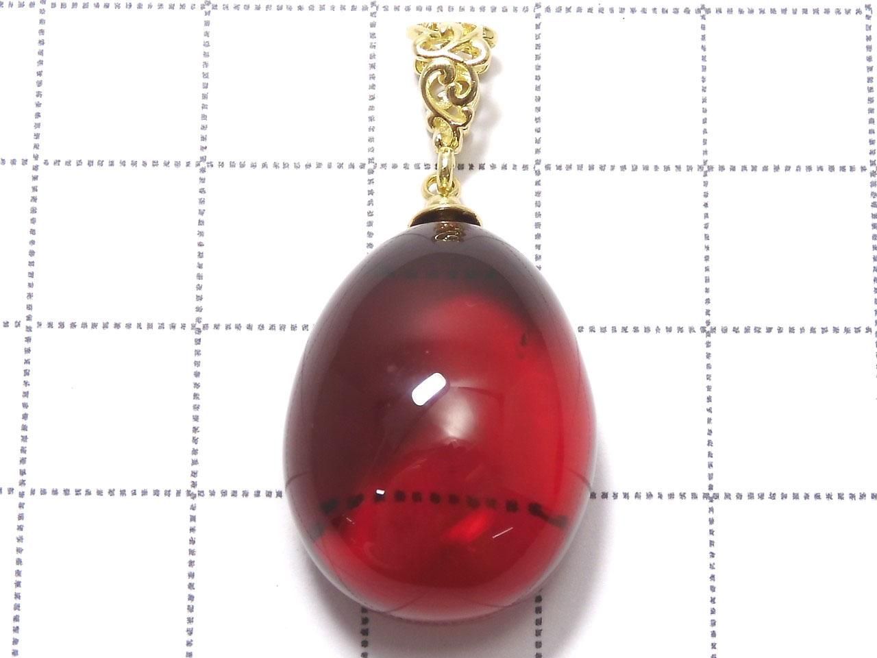 Amber Red Color Pendant 18KGP NO.20 [One of a kind]