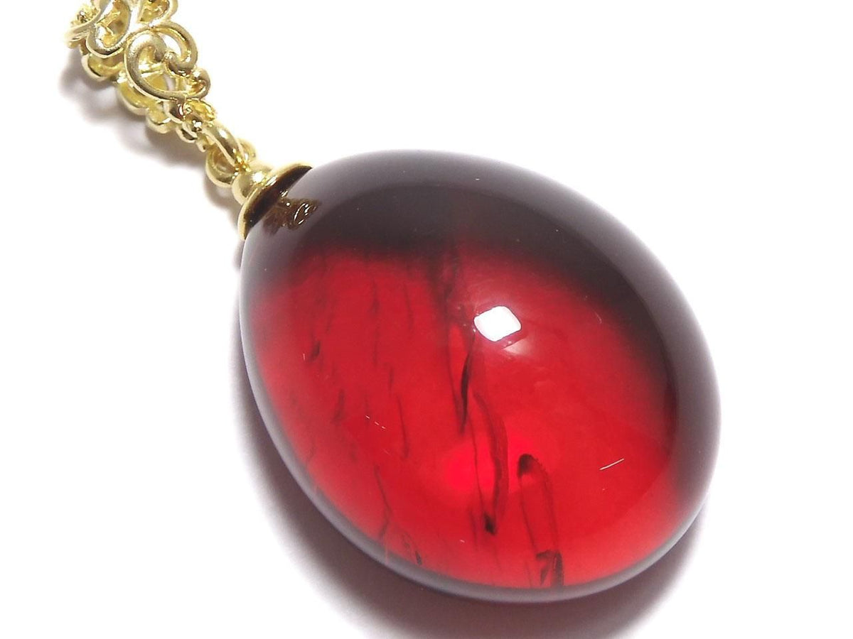 Amber Red Color Pendant 18KGP NO.21 [One of a kind]