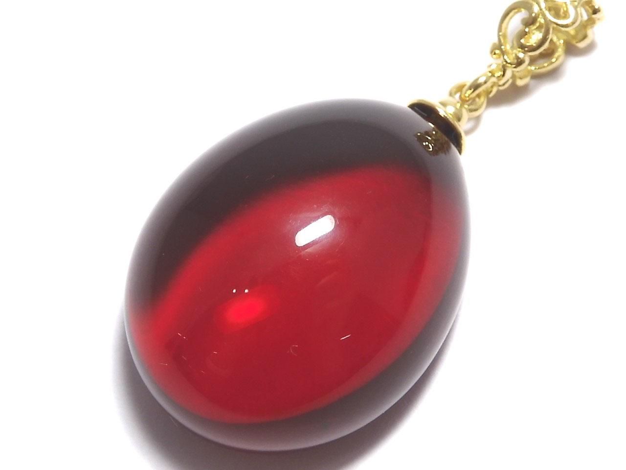 Amber Red Color Pendant 18KGP NO.22 [One of a kind]
