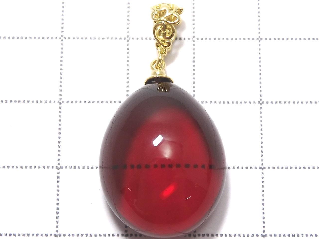 Amber Red Color Pendant 18KGP NO.22 [One of a kind]