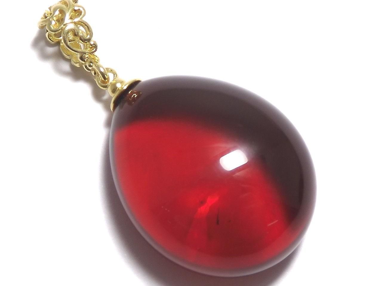 Amber Red Color Pendant 18KGP NO.23 [One of a kind]