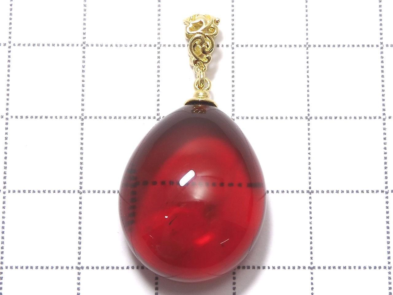 Amber Red Color Pendant 18KGP NO.23 [One of a kind]
