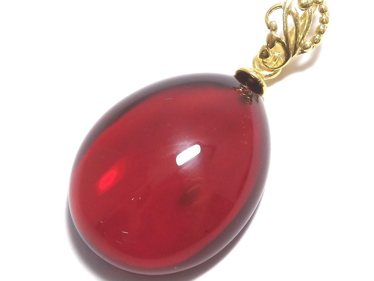 Amber Red Color Pendant 18KGP NO.25 [One of a kind]