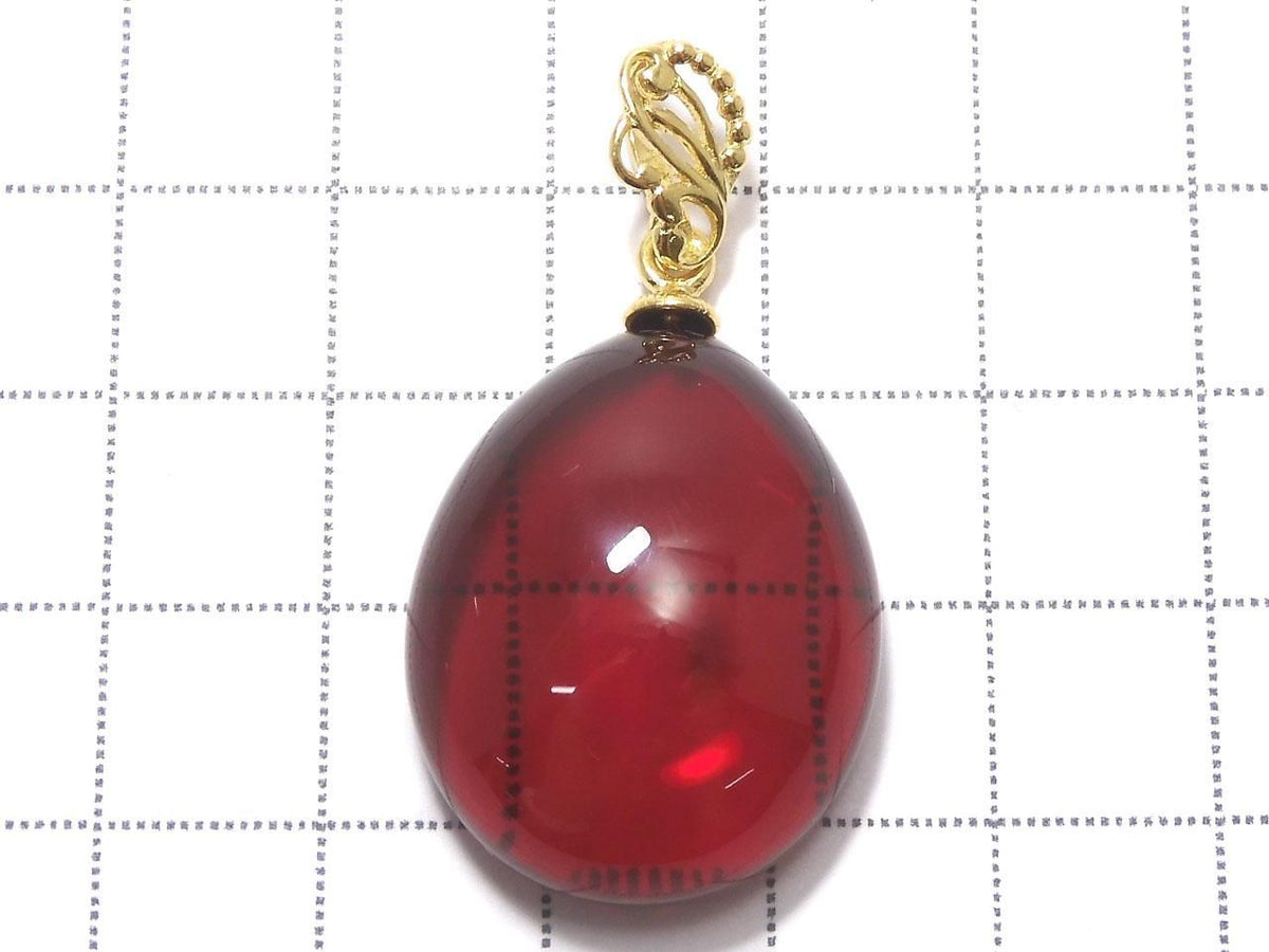 Amber Red Color Pendant 18KGP NO.25 [One of a kind]