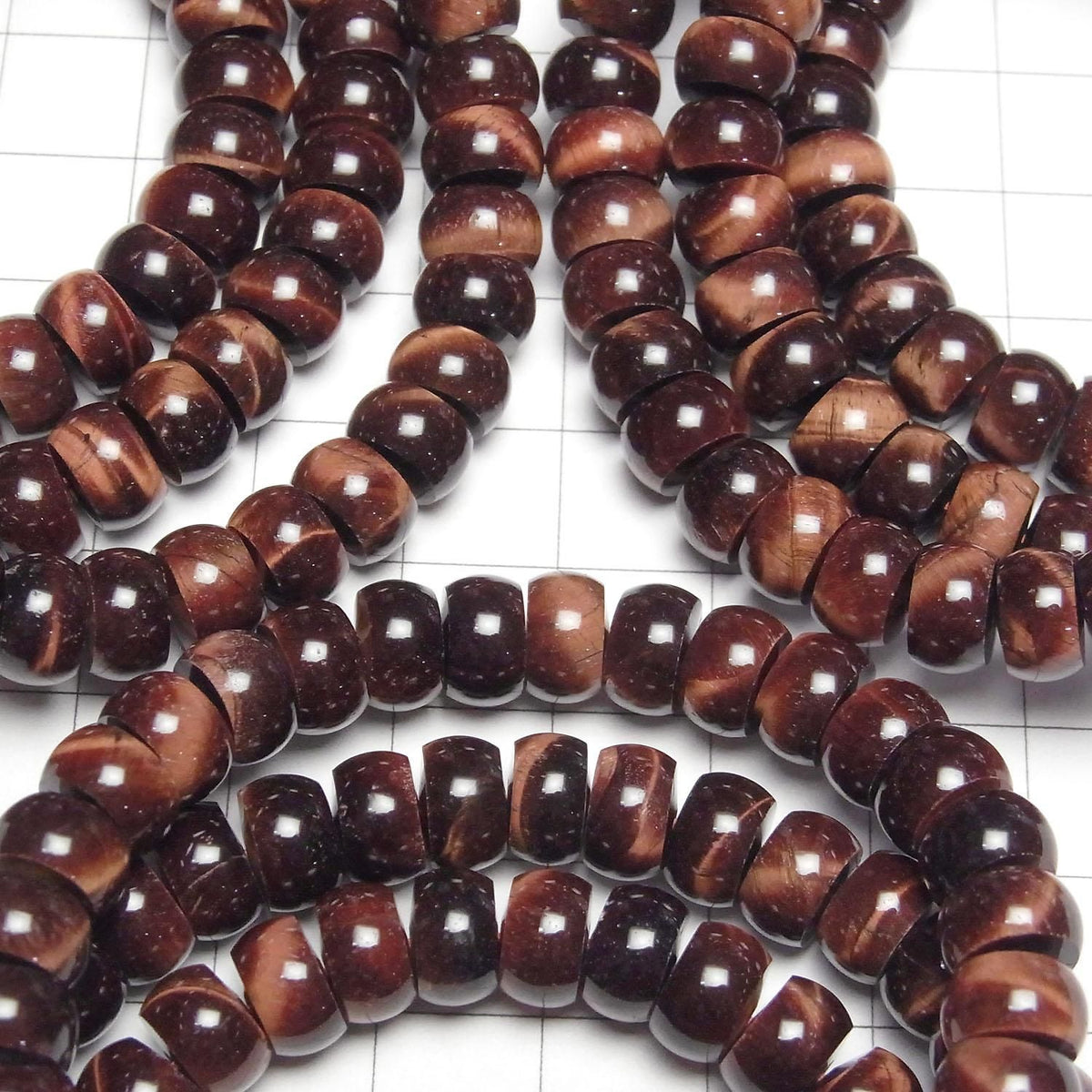 Red Tiger's Eye AA++ Rondelle 8.5x8.5x4.5mm 1strand beads (Bracelet)