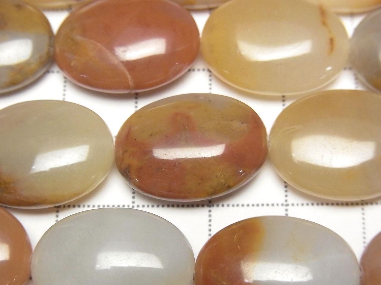 Brown mixed Agate AA Oval 20x15mm 1strand beads beads (approx. 14inch/35cm)