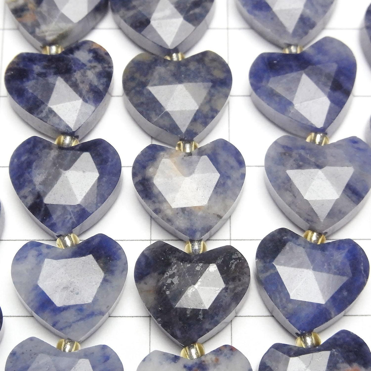 Sodalite AA++ Vertical Hole Heart cut 13x14mm half or 1strand beads (aprx.13inch/33cm)High Quality!