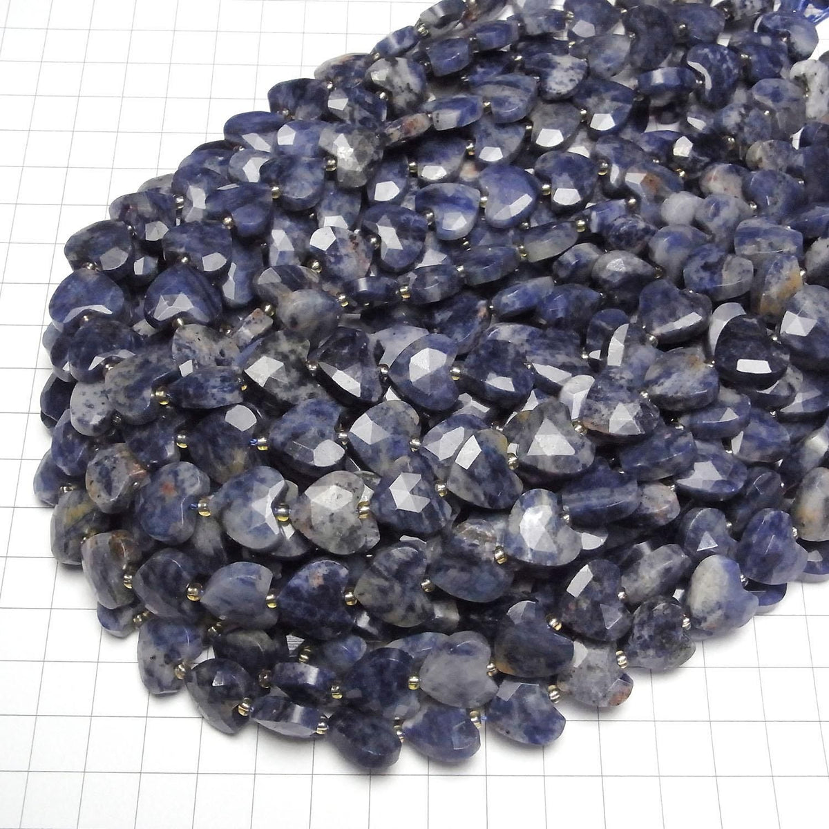 Sodalite AA++ Vertical Hole Heart cut 13x14mm half or 1strand beads (aprx.13inch/33cm)High Quality!