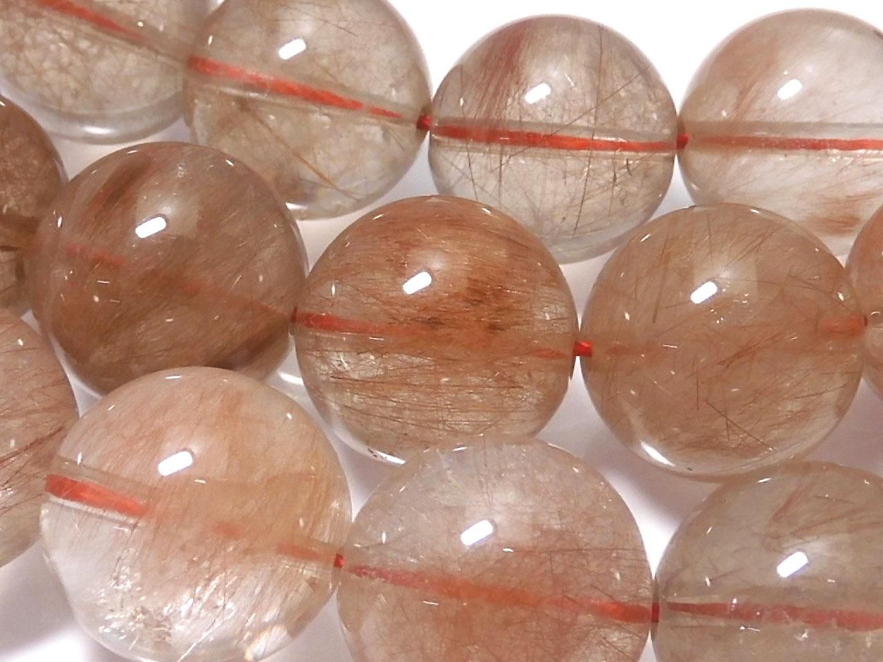Red Rutilated Quartz AA++ Round 16mm 1strand beads (aprx.16inch/39cm) NO.16 [One of a kind]