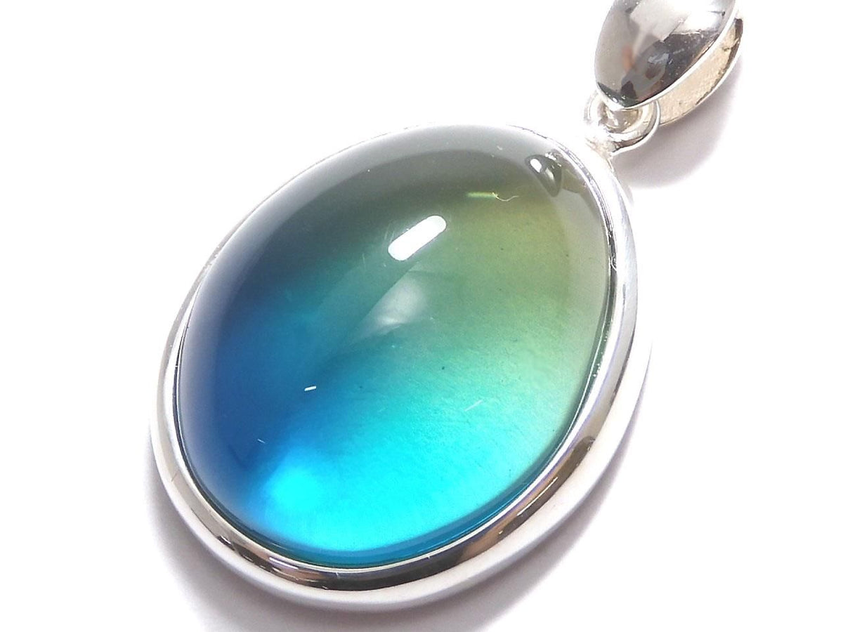 Blue Color Amber pendant Silver925 NO.5 [One of a kind]
