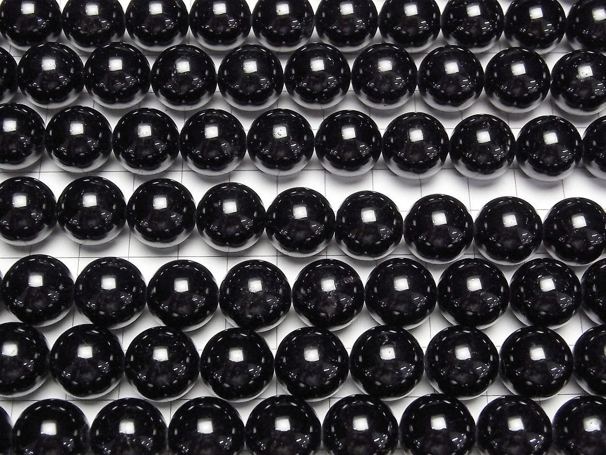 Black Tourmaline AAA- Round 14mm 1/4 or 1strand beads (approx. 15 inches/36 cm)