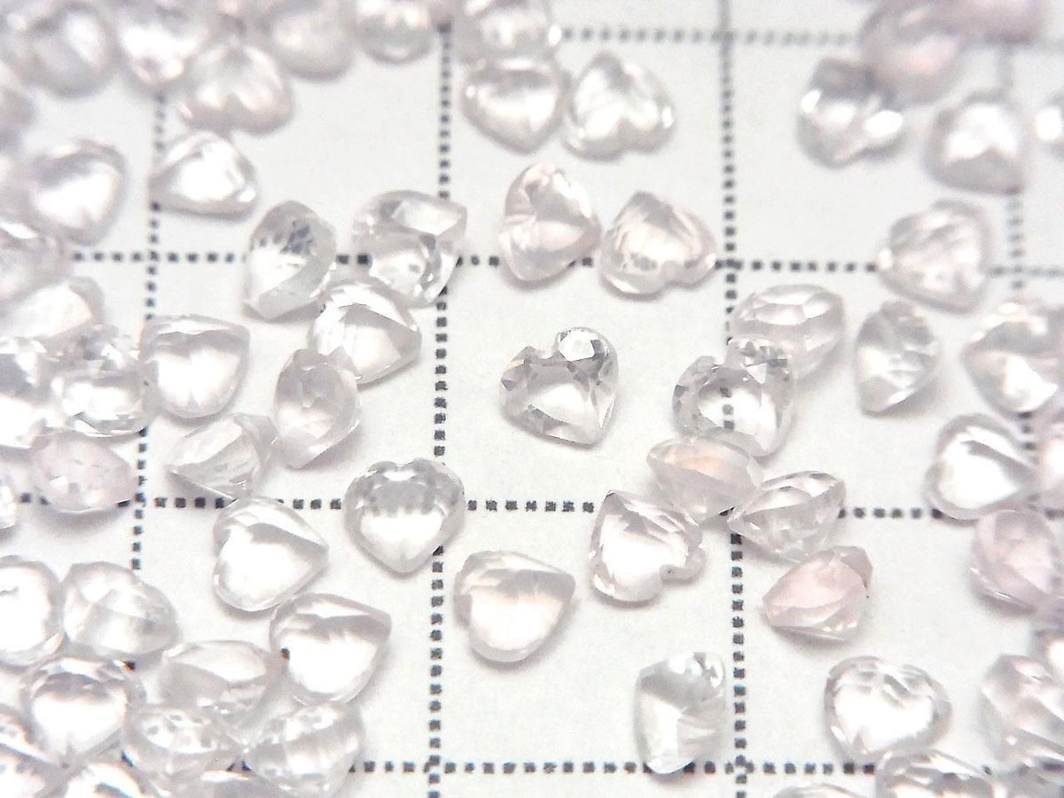 High Quality Rose Quartz AAA Loose Stone Heart Shape Faceted 4x4mm 10pcs