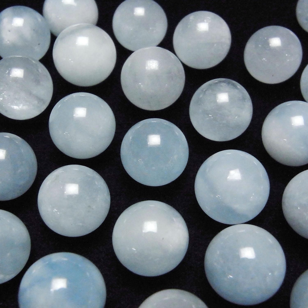 Aquamarine AA Sphere, Round 12mm14mm 2pcs