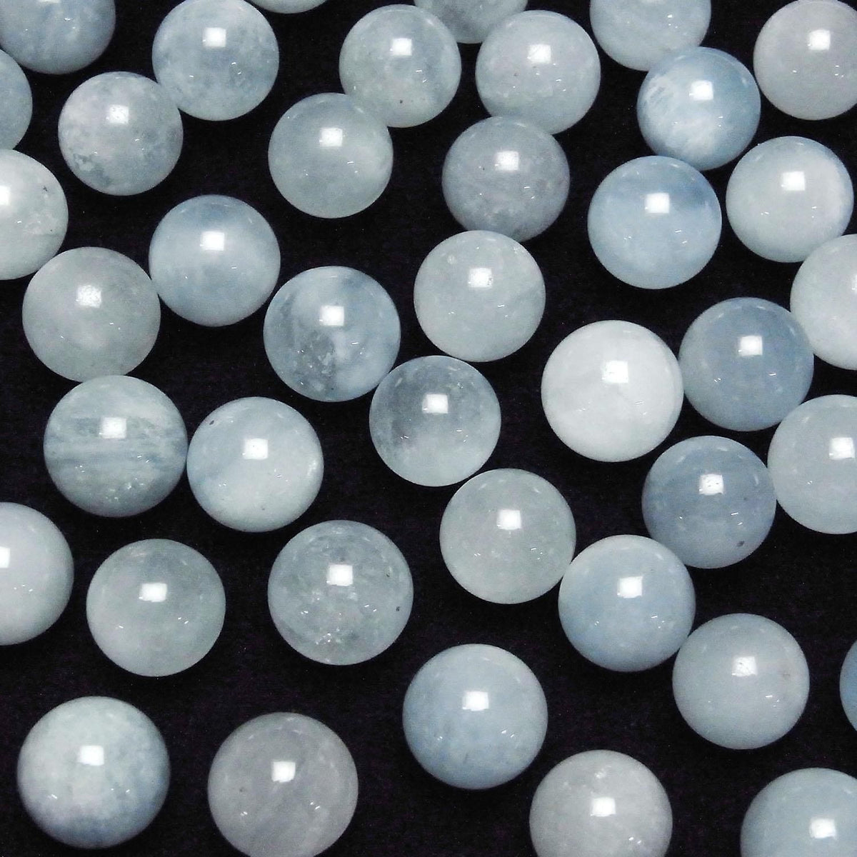 Aquamarine AA Sphere, Round 12mm14mm 2pcs