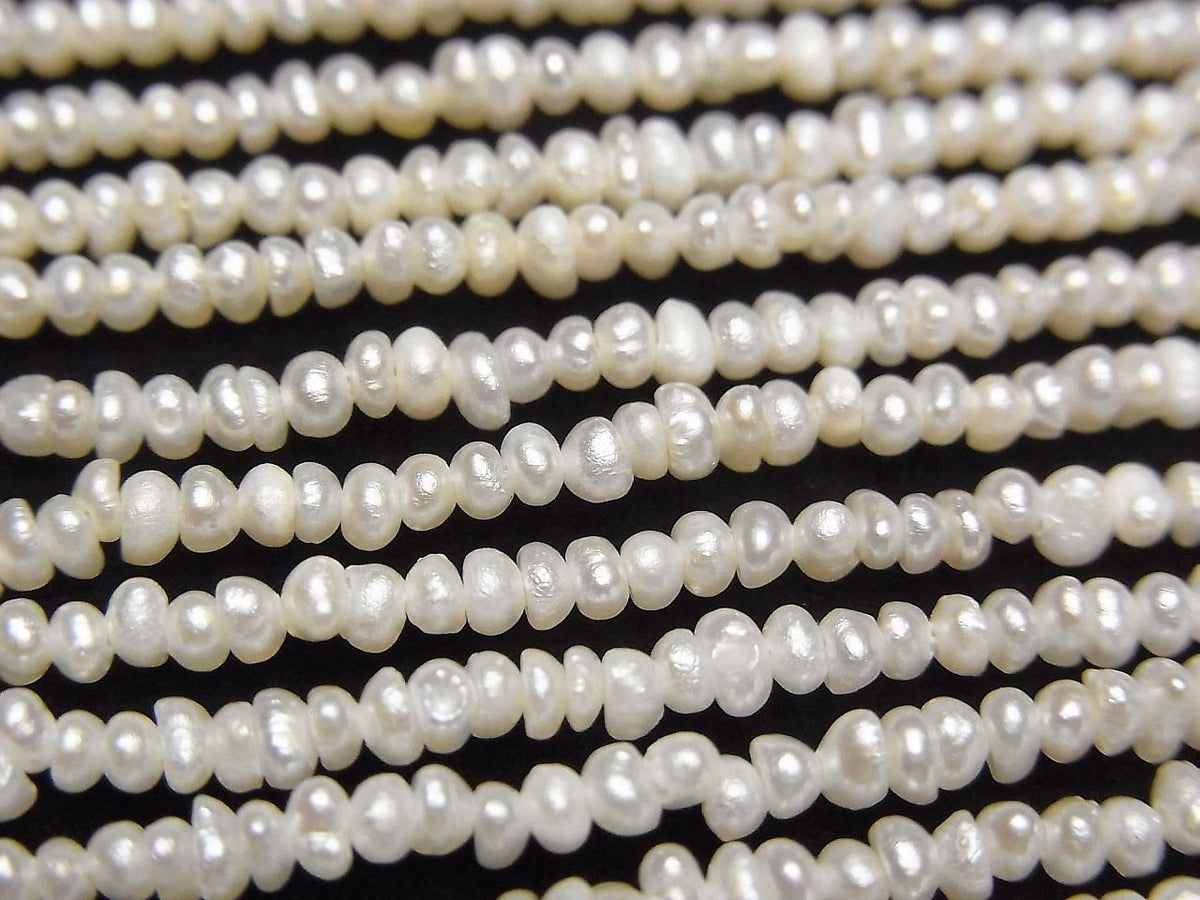 Fresh Water Pearl AA+ White Potato - Rondelle 2.5mm 1strand beads (approx. 14inch/35cm)