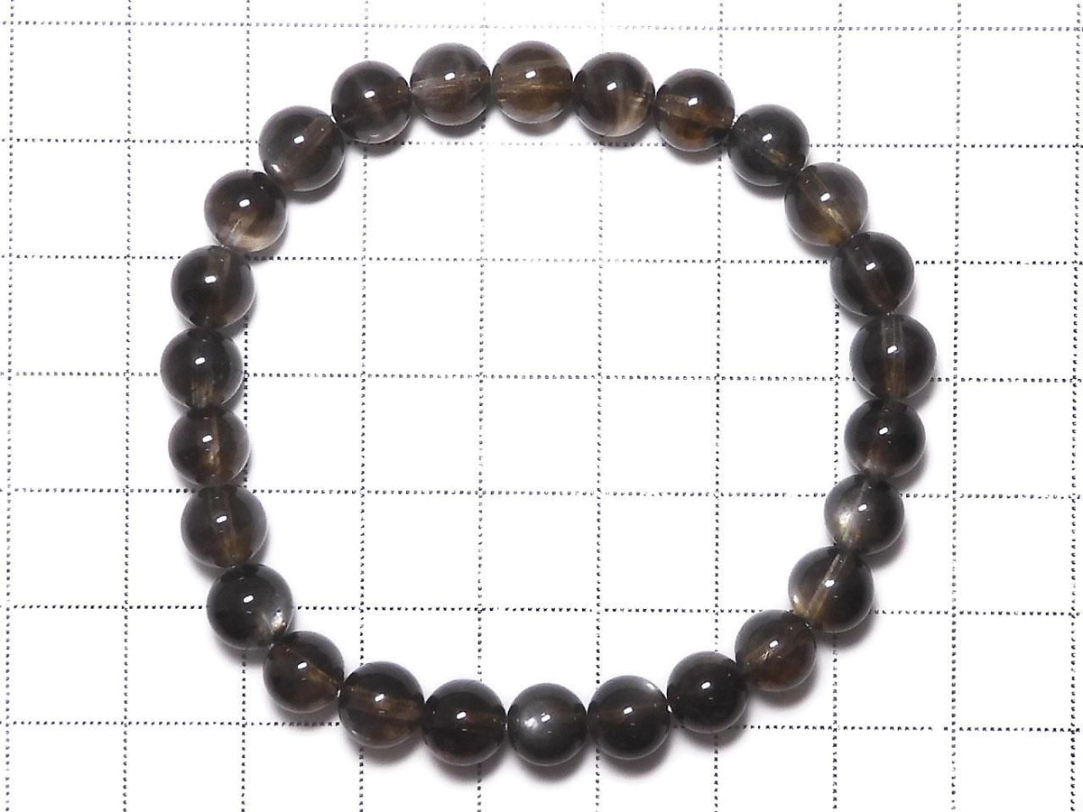 Black Star Aquamarine AAA Round 7mm 1strand beads (Bracelet) NO.5 [One of a kind]