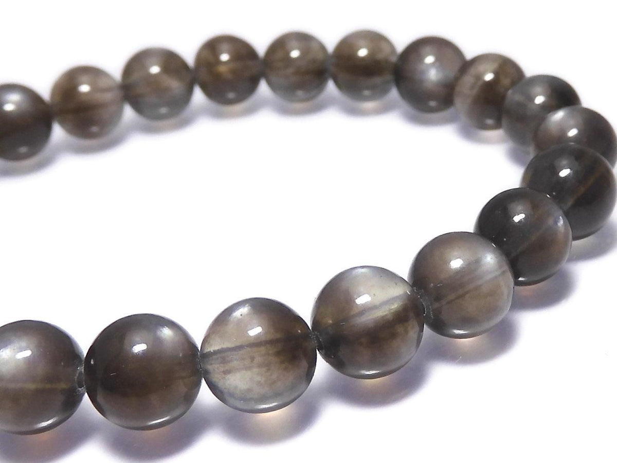 Black Star Aquamarine AAA Round 8mm 1strand beads (Bracelet) NO.8 [One of a kind]