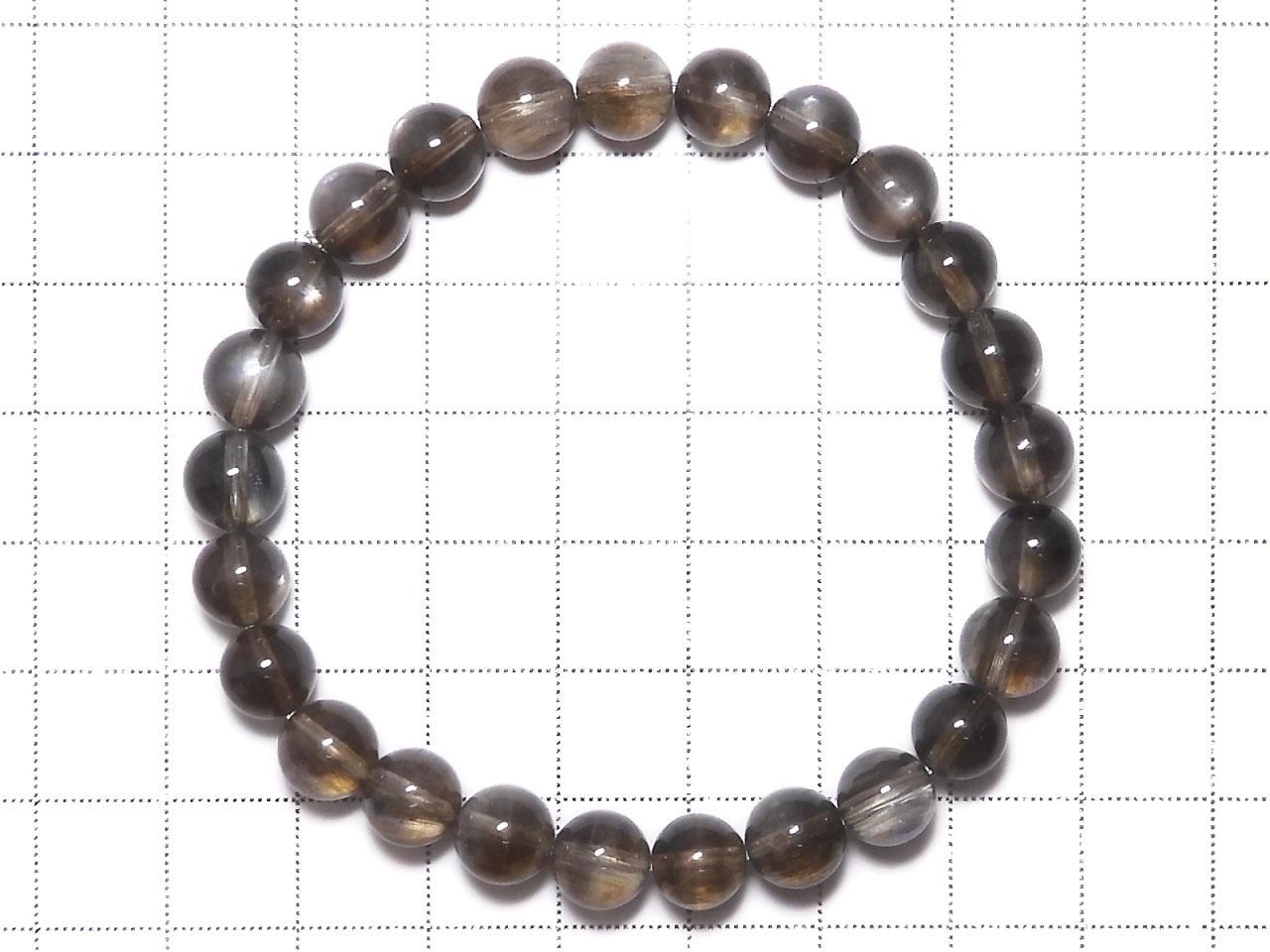 Black Star Aquamarine AAA Round 7.5mm 1strand beads (Bracelet) NO.10 [One of a kind]