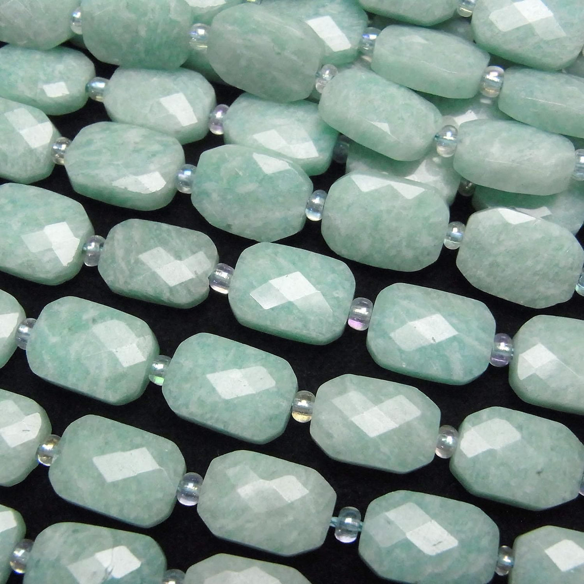 Amazonite AA Faceted Rectangle 12x8mm half or 1strand beads (aprx.14inch/34cm)