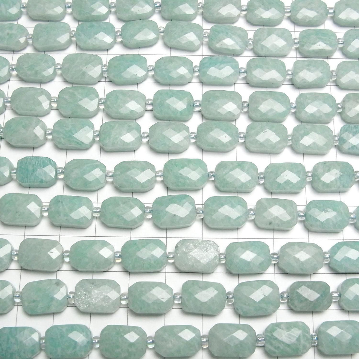 Amazonite AA Faceted Rectangle 12x8mm half or 1strand beads (aprx.14inch/34cm)