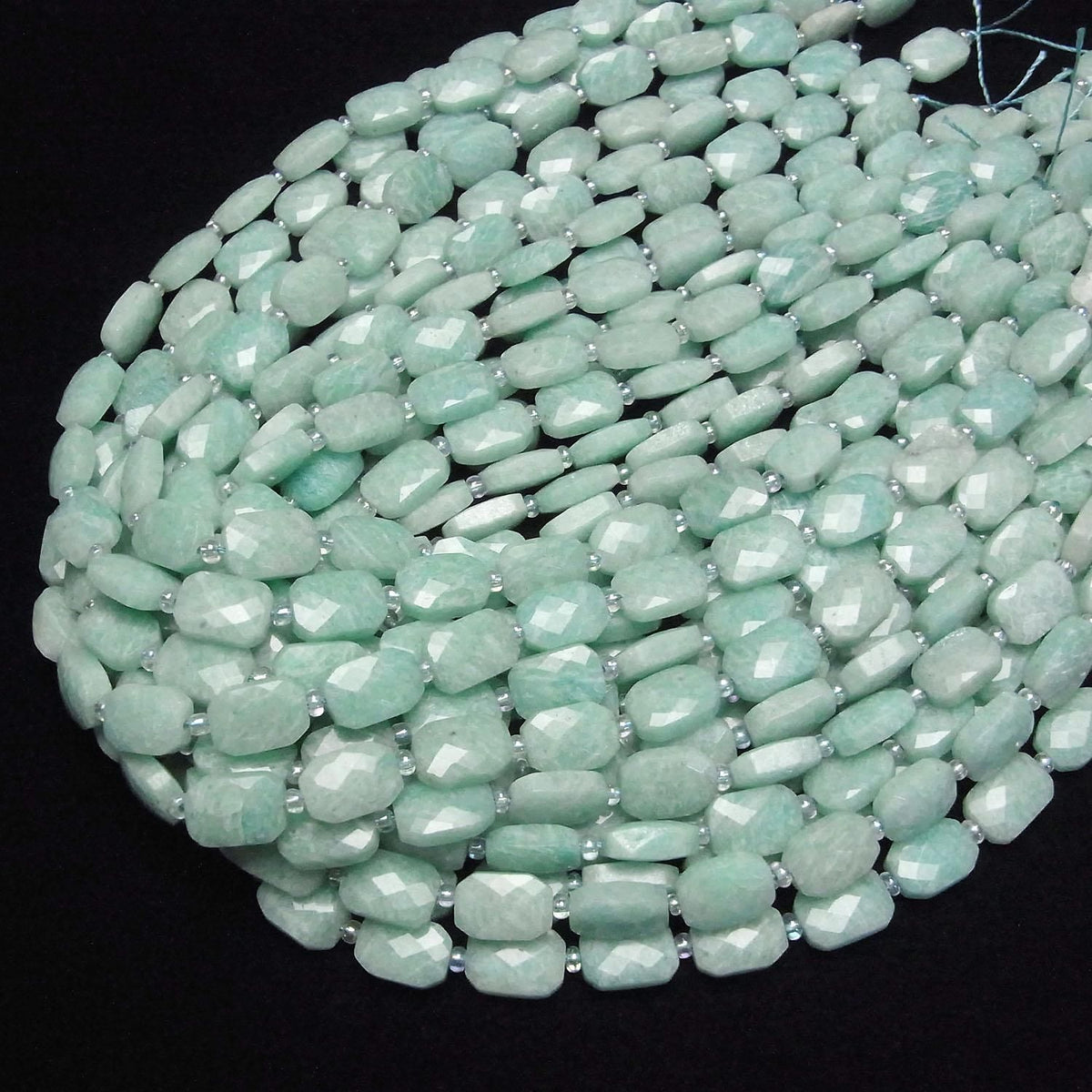 Amazonite AA Faceted Rectangle 12x8mm half or 1strand beads (aprx.14inch/34cm)