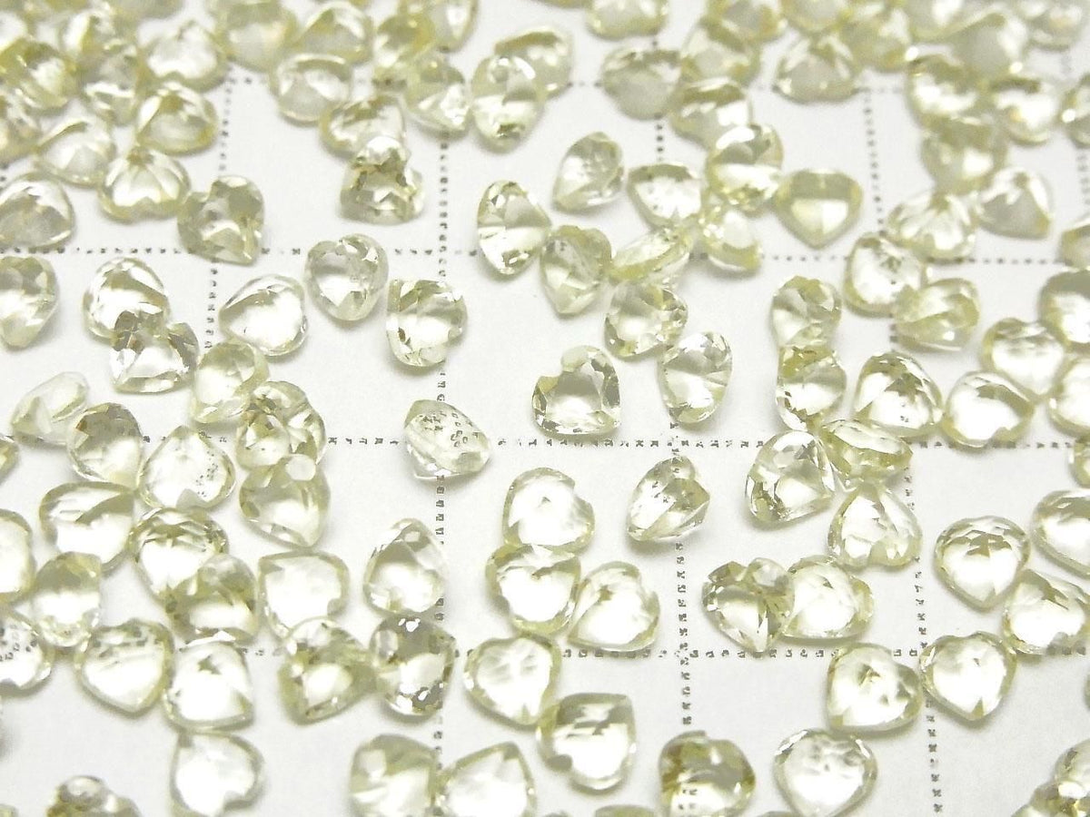 High Quality Lemon Quartz AAA Loose Stone Heart Shape Faceted 4x4mm 10pcs