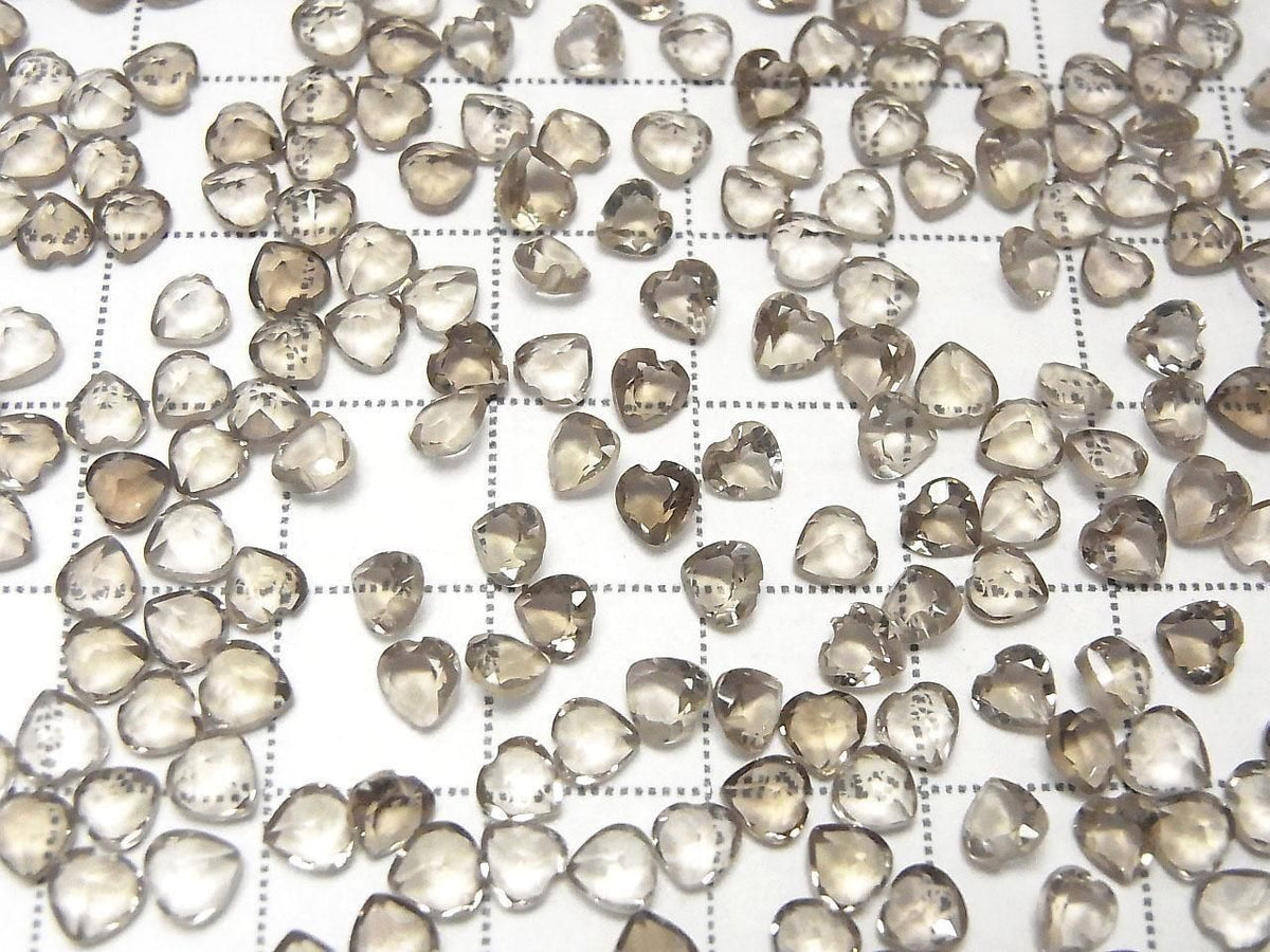 High Quality Smoky Quartz AAA Loose Stone Heart Shape Faceted 4x4mm 10pcs