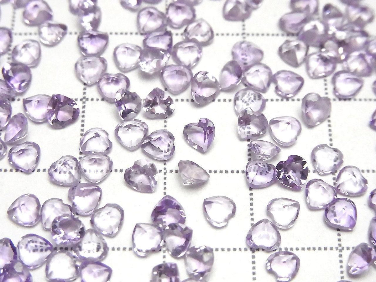 High Quality AAA Amethyst Loose Stone Heart Shape Faceted 4x4mm 10pcs