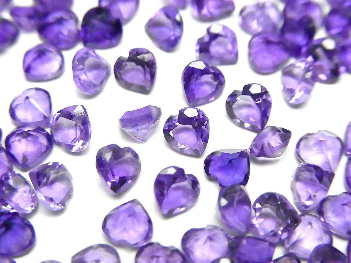 High Quality AAA Amethyst Loose Stone Heart Shape Faceted 4x4mm 10pcs