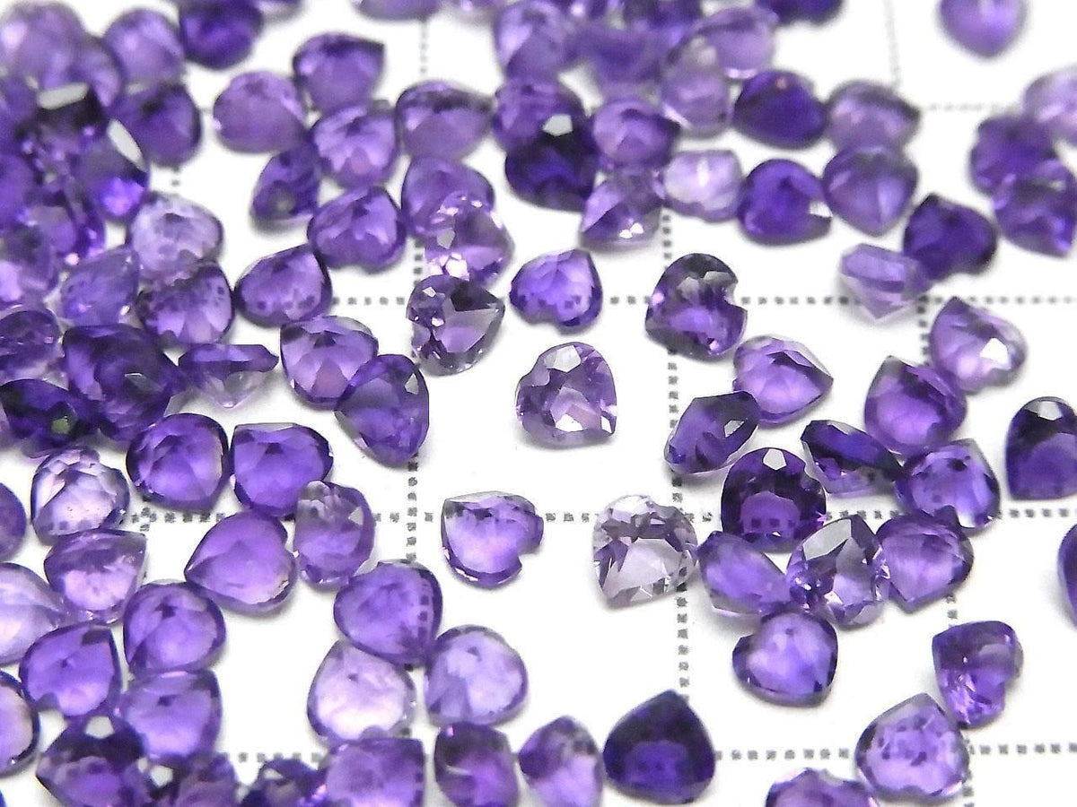 High Quality AAA Amethyst Loose Stone Heart Shape Faceted 4x4mm 10pcs