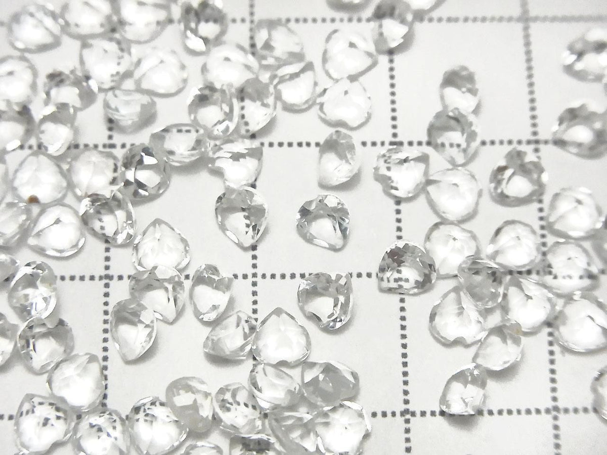 High Quality White Topaz AAA Loose Stone Heart Shape Faceted 4x4mm 10pcs