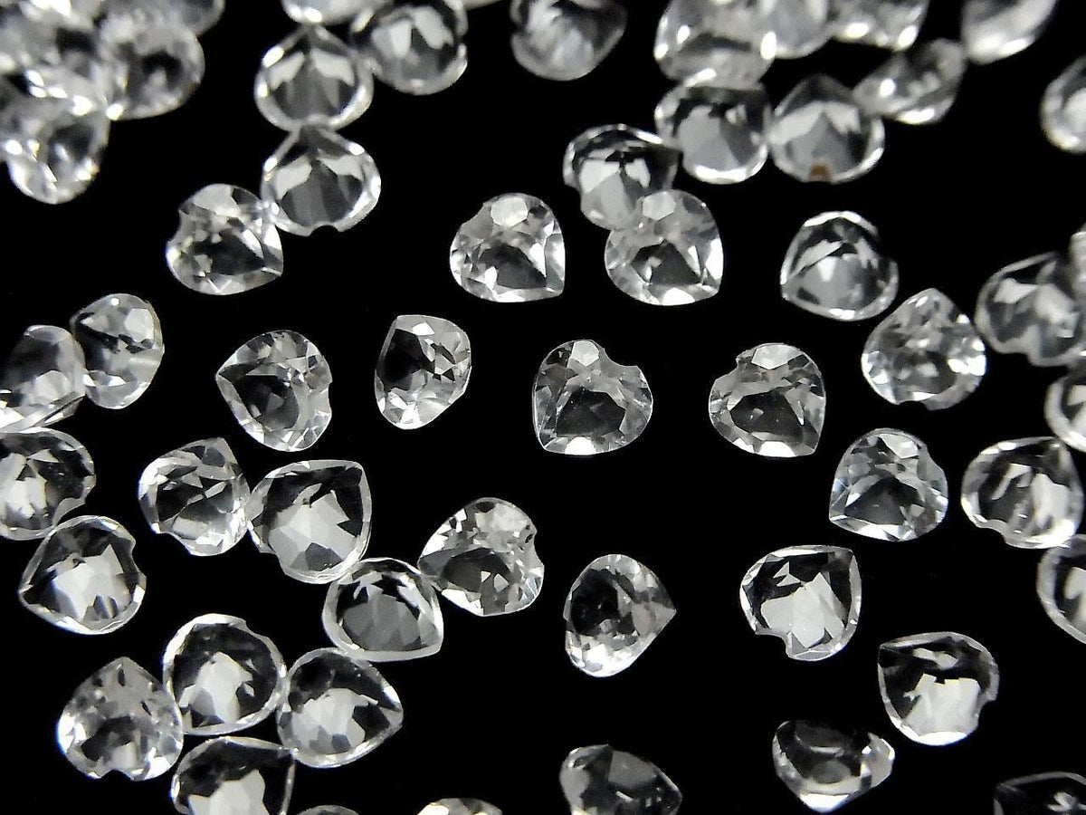 High Quality White Topaz AAA Loose Stone Heart Shape Faceted 4x4mm 10pcs