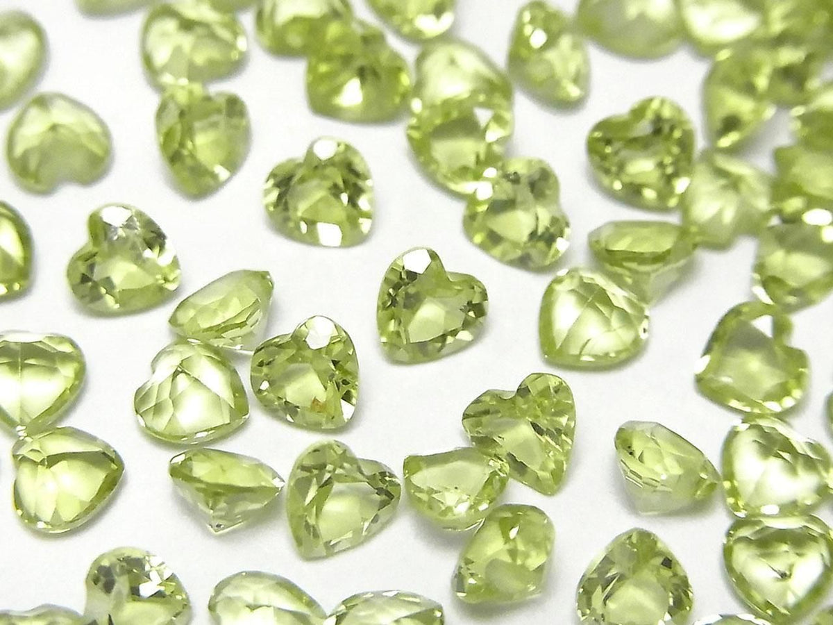 High Quality Peridot AAA Loose Stone Heart Shape Faceted 4x4mm 5pcs