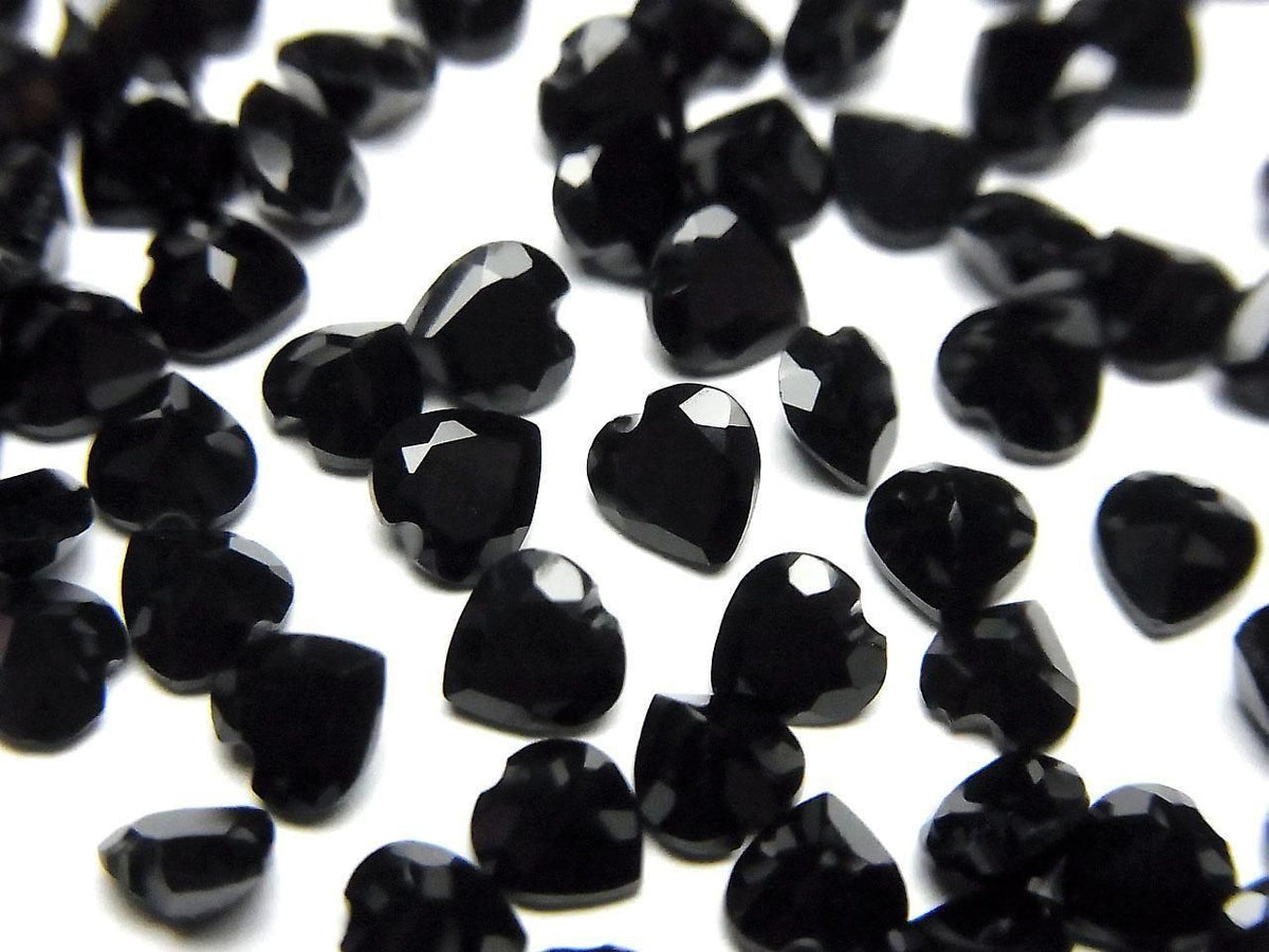 High Quality AAA Onyx Loose Stone Heart Shape Faceted 4x4mm 10pcs